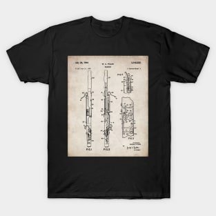 Bassoon Patent - Musician Classical Music Art - Antique T-Shirt